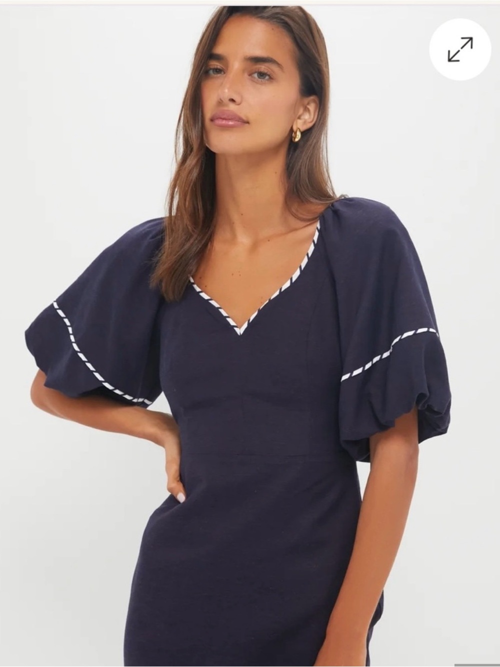 Tuckernuck Hyacinth House Navy with Striped Piping Keel Mini Dress Size XL Blue